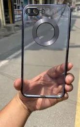 Logo View Case – iPhone 8 Plus | Transparent Back | Includes Camera Lens Protector | Slim Fit