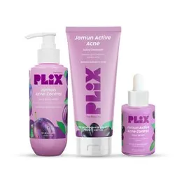 PLIX - THE PLANT FIX Jamun Skincare Combo | Cleanser, Body Wash and Active Acne Serum Combo For Active Acne, Body Acne & Oil Control, For Breakouts |