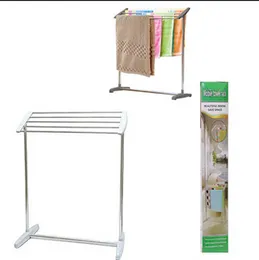 Multifunctional Stainless Steel Mobile Towel Rack Space Saving Cloth Holder Stand