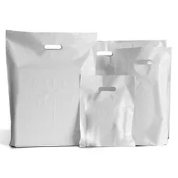 Textile Plain white Bag Polythene Bags with handles 16" x 20" Tulip Bag