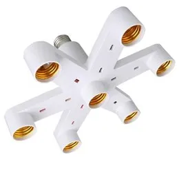 E27 7 in 1 Light Bulb Socket Splitter Adapter, Standard LED Bulbs Lamp Base Holder Converter, Each Port 60 Watt, Total 420 Watt 7 e27 bulb holder