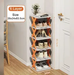 6-Layer Tall Narrow Shoe Rack Tower – Multi-Purpose Vertical Shoe Organizer