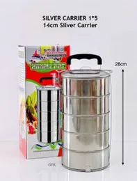 Silver Food Carrier / Lunch Carrier with Handle Pot