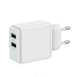 Universal 2-Port USB EU Plug Travel Wall Charger with Micro USB Cable 2.1 A
