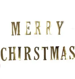 Merry Christmas Cardboard Party Gala Bunting Letter Banner 10cm Decorations Gold