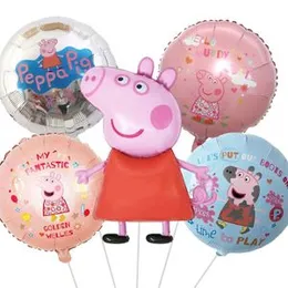 5 Pcs Foil Ballons Peppa Pig Birthday Party Decoration