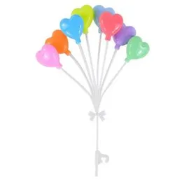 8Pcs Plastic Multi color Small Heart Cake Topper Birthday Party Anniversary Decorations