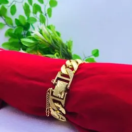 Gold Plated 16MM Bracelet Guarantee Fashion Fashionable and Stylish Smart Design for Men.