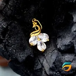 Enchanting Peacock and White Stone Gold Pendant For Women.