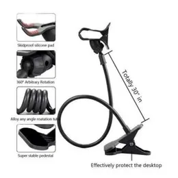 Universal Metal Lazy Bracket Mobile Phone Stand Flexible Gooseneck Long Arm Clip
