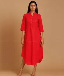 Red Cotton Embroidery Frock