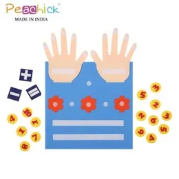 Peachick Toys Montessori Learning Toddler Felt Educational Toy Finger Number Learning Counting Math Felt Board Preschool Manipulatives Travel Game Add