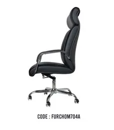 BLACK LEATHER HIGH-BACK MANAGEMENT CHAIR 704A