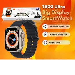 Smart Watch T800 Ultra 2024 New Series 8 Ultra Smart Watch Waterproof Sport Wireless Charger Black Color