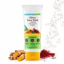 MAMAEARTH Ubtan Natural Face Wash For All Skin Type With Turmeric & Saffron For Tan Removal And Skin Brightning, 100 ml   face wash