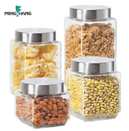 3pc glass storage jar food and spice container masala holder