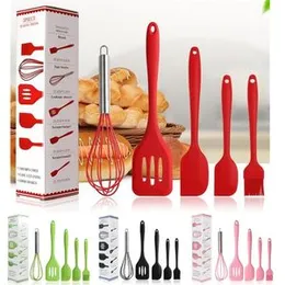 Silicone Kitchen Utensil Set Kitchenware 5PCS Silicone Kitchen Utensils Set Spatulas Brush Cooking Tools, Easy to Use