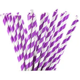 25 Pcs Stripe Paper Straws Pack - Colour Paper Drinking Straws for Parties, Wedding