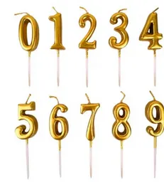 0-9 Number Candle - Gold & Silver - Number Cake Topper for Birthday, Anniversary & Events