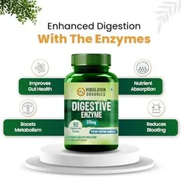 Himalayan Organics Digestive Enzyme with Bromelain & Papain Supplement | Supports Digestion and Better Absorption of Nutrients | Health Management - P