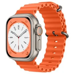 Ocean Silicone Strap / T800 T900 Ultra Watch Band For Smart Watches 42mm / 44mm / 45mm / 49mm Apple Watch Series (Orange)