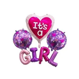 5 Pcs Foil Balloons It"s a Girl - Baby Girl Shower Party