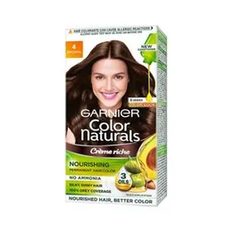Garnier Color Naturals Creme Riche Hair Color Brown, Shade No 4, 70 ml + 60 G