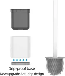 XML Toilet Cleaner Brush Silicon with Slim Holder Flexible Toilet Bowl Cleaning Brush for Bathroom Home Office School Hotels Cleaning Accessories Tool