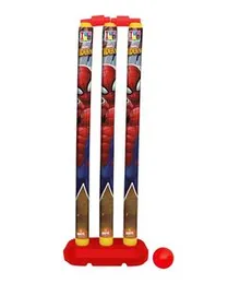 MANAKI ENTERPRISE Plastic Spiderman Cricket Kit Combo Set for Kids with 3 Stumps with Bat and Ball (Multicolour)