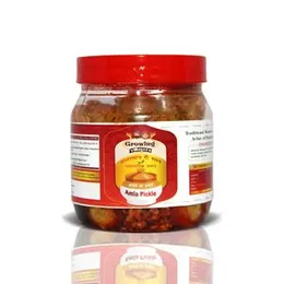 Growing Villagers Gooseberry Pickle Homemade Amla Achar | Traditional Village Type Achar Made With Organic Awla | Jar Of 500 Grams FROM INDIA (SAM)