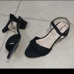 Ladies Box Heel Black Office wear