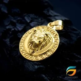Gold Plated Pendant Stylish Lion Rich Look For Men