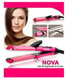 New Nova NHC-2009 2 in 1 Hair Straightener and Curler for Women & Men