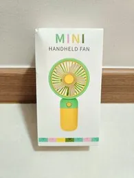 Portable USB Mini Handheld Fan - Cute Candy Color Rechargeable Mini Electric Fan with Separate Base