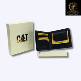 Genuine Leather Slim Trifold Wallets For Men CAT