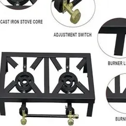 Iron Gas Stove Outdoor Gas Cooker double Burner