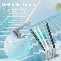 HESHIV Golf Shape Toilet Brush Cleaner Pack of 1 - L Shape Toilet Brush Golf Head Cleaner Flexible Deep Cleaning Silicone Brush for Quick & Easy C