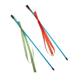 Christmas Cat Toy Wand Teaser Cat String Toys Interactive Funny Plastic Portable Decorative Cat Teaser String Pet Wand Ribbon Stick Plastic Soft