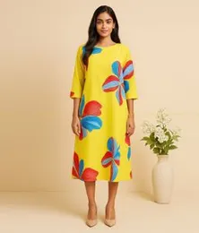 Yellow with Multicolor RC FROCK 100E