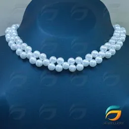White Glass Pearl Necklace With Bracelet Adjustable Extender Pearl For Woman.