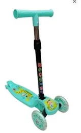 KIDDIE FUN Road Kings Kids Scooter with 5 Height Adjustable & Fold-able Handle I Multicolor Flashing LED Wheels I Scooter for Kids Above 2 Years |.