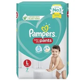 Pampers Pants Large 7s (9 - 14Kg) Lotion With ALOEVERA
