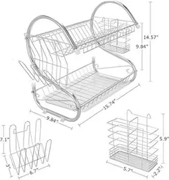 Dish Rack Stainless Steel 2 Layer Dish Rack Set