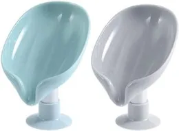 Convenient Bar Soap Holder Creative Soap Dish Suction Cup Leaf Design Soap Holder Sponge Rack.