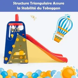 Kids 4 in 1 with Basketball Swing Portic Climbing Slide Play Area for Indoor and Outdoor, Suitable for Children 3-8 Years |MUT 395K Variety of fun: th