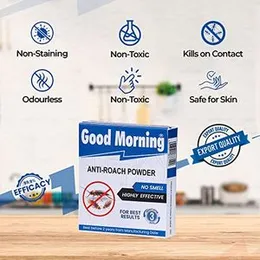 Good Morning Cockroach Killer Spray Powder (Pack of 12) (FROM INDIA)NUZ