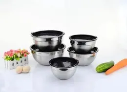 Stainless Steel Mixing Bowls Set with Airtight Lids and 3 Grater Attachments.