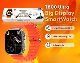 Smart Watch T800 Ultra 2024 New Series 8 Ultra Smart Watch Waterproof Sport Wireless Charger Orange color