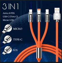 120W 3 in 1 SuperCharging Cable Micro USB Type-C Fast Charger Micro USB Type-C Data Cable For iPhone 14 13 Samsung Xiaomi Huawei