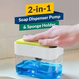 2-in-1 Soap Dispenser Pump with Sponge Holder – Compact, Leak-Proof & Easy One-Hand Operation